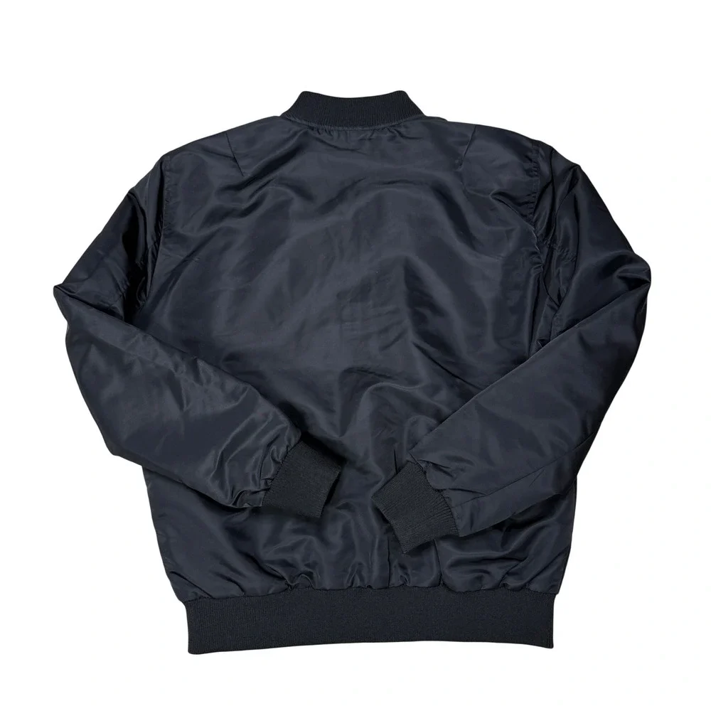 Apple‎ Software Mens Smalll Reversible Bomber Jacket Black Plaid Tech Streetwear